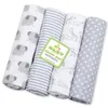 Одеяла пеленание 4 шт./Лот 100% хлопковые муслиновые фланелевые малышки мягкие рожденные подгузники