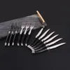 Dinnerware Sets Set Of 6 Stainless Steel Steak Knives And Forks Full Tang Laguiole Steel Cutlery Dinner Set With Black ABS Handle Tablewares 221203