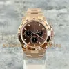 Relojes para hombre 40 mm Oro rosa Cal.4130 Movimiento Cronógrafo Mecánico automático Cristal de zafiro Pulsera de acero 904L Relojes de pulsera deportivos luminosos de alta calidad para hombres