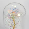 Decoratieve bloemen Er is een feeënlamp op de koepel als Kerst Valentijnsdag Gift 2022 Charmante Galaxy Rose Eternal 24K Gold Foil