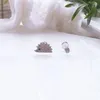 Stud Earrings SOELLE 925 Sterling Silver Asymmetric Cute Hedgehog Micro Cubic Zirconia Stones Women Fashion Brand Jewelry