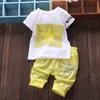 Roupas de roupas Roupos de menino de menino de verão de terno infantil calças de camisetas estampas de estampa de estampa 221203