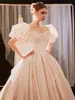 New wedding dress one shoulder palace temperament high-end luxury heavy engineering big tail FN4402