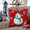 Kudde Cartoon Christmas Throw Cover Holiday Decoration Square Pillows Cute