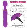 Magic Wand Body Massager Dubbele hoofdschok Clitoris Stimuleert seksspeelgoed voor vrouw voor vrouwen 10 snelheden krachtige grote vibrators