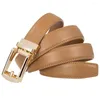 Cintos Plyesxale 3cm Largura Cowskin couro genuíno Men Belt Designer Luxury Ratchet Strap metal fivela mass formal G1499