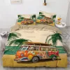 Bedding sets 3D Digital Vintage Colorful Bus Set Comforter Blanket Cover Twin Queen King Size 245x210cm Home Textile 221206