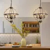 Pendant Lamps Rustic Farmhouse Metal Chandelier Lighting Distressed Wood Ceiling Light Fixture Kitchen Entryway Foyer -4 Lights