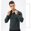 LL11516 Yoga Outfit Mens Train Basketball Running Gym Tshirt Exercise Fitness Wear Sportwear Loose Shirts Outdoor Tops Long Sleeve Elastic