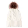 Chapéu de gorro de malha inverno boné quente bola espessada outono feminino e tricô de inverno tampa quente de901