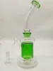 Bong in vetro da 11 pollici Bong in vetro verde trasparente Tubi per acqua Narghilè Recycler Joint Fumo Gorgogliatore 14mm Ciotola e Banger Magazzino USA