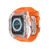 Apple Watch Serisi 8 7 6 5 4 SE Premium Polikarbonat Spor AP MOD Kiti Koruyucu Kılıf Bant Kayışı Kapak 44mm 45mm