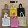 2. Styles Fashion Mesh Hollow gewebte Einkaufstaschen für Sommerstrohtasche Umhängetasche247o