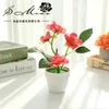 Decorative Flowers Rose Bonsai Simulation Flower Creative Decoration Plant Potted Silk Home Pots Office Decor Artifical Fall Wedding Fake