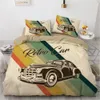 Bedding sets 3D Digital Vintage Colorful Bus Set Comforter Blanket Cover Twin Queen King Size 245x210cm Home Textile 221206