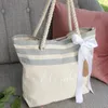 Opbergtassen aangepaste naam tas gepersonaliseerde junior bruidsmeisje mini strand bloemenmeisje cadeau tas