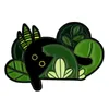 식물 에나멜 핀에 고양이 에나멜 핀 커스텀 블랙 고양이 화장한 식물 브로치가 재미있는 동물 식물 보석 선물 친구 친구 2877429