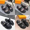 New Designer Slippers Retro Women Slippers Leather Sandal Slides 2 Straps with Adjusted Gold Buckles Womens Beach slipper 35-41