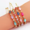 Charm Bracelets Lucky Eye Enamel Multi Evil Charms Bracelet Copper With 18k Gold Plated Women Adjustable For Girls Jewelry