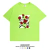 2023 New Designer Men's T-Shirts Streetwear Print Rose Cotton Tee Shirt Men Women Short-Sleeve Casual Tops Summer Brand Tshirt