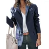 Ternos femininos resistentes ao desgaste de comprimento normal Lady Lady Faux Leather Blazer Coat Workwear