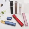 6 color Metal Case Glass Tank Perfume Bottle Aluminum Nozzle Spray Refillable Bottles Parfum Cosmetic Container 12ml