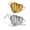 Soup Stock Pots Portable Mini Soup Pot Heartshaped Kitchen Double Handle Cooking Saucepan Multipurpose Stainless Steel Small Cooking Pot 221203