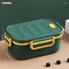 Ensembles de vaisselle Portable Lunch Box Kids School Office Boîtes à bento en plastique à micro-ondes avec compartiments Récipient de fruits à salade anti-fuite