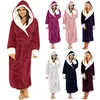 vêtements de maison Robes de chambre pour femmes hiver chaud en peluche long châle peignoir doux maison vêtements à manches robe manteau solide cardigan vêtements de nuit 221202