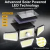 زخارف الحديقة Ledcob Solar Street Light متعددة الرأس مستشعر الحركة المحمولة بالماء المدمجة في الهواء الطلق طريق الطريق 21202