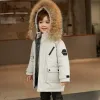 Vera Pelliccia Bianca Piumini D'anatra Cappotti 2023 di Inverno Dei Bambini di Lunghezza Midi Piumino Nuovo Caldo Per Bambini Ragazzi Addensare Cappotto Con Cappuccio Del Bambino tuta da neve