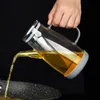 Zioło narzędzia przyprawowe odporne na ciepło wysokie borokrzemowe szklane garnki olejowe z uchwytem przezroczyste dostawy kuchenne