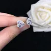 Pendientes de tachuelas de 14k Gold White Au585 0.5ct cada compromiso de la forma del corazón Diamante Joyas románticas