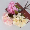 Flores decorativas simulaci￳n floral hortensia hoja de flores de seda para bricolaje