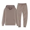 Men's Tracksuits Men Ladies Fashion Cashmere Casual Sweatshirt Set Autumn And Winter Slim Solid Color Pullover Trousers 2-style Suit