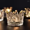 Świece Kreatywne przyjęcie przyjęcia przyjęcia ślubne Romantyczne szkło Crown Crown Candlestick Home Dinner Room Tabletop Tray Ozdoby Ozdoby