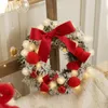 Decoratieve bloemen 2022 Kerstmis ornamenten 30 cm krans venster scène arrangement decoratie hanger Jaar thuisdecoratie