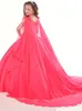 Теаризаторы маленькой девочки платья Sparkle Crystalls Othestones Kids Formal Princess Ball Hown с длинной пленкой цветочницей