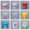 Opslagflessen 1000 ml doorzichtige plastic emmer met handgreep en deksel lekvrije container voor suikerspin/afhaalmaaltijd voedsel/specerijen emmer 10 stks