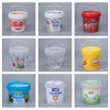 Storage Bottles 1000ML Clear Plastic Pail With Handle And Lid Leakproof Container For Cotton Candy/Takeaway Food/Condiment Bucket 10PCS