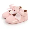 First Walkers Born Baby-Mädchen-Prinzessin-Schuhe, rosa Schleifenkleid, PU-Leder, Gummi, weiche Sohle, rutschfest, für Kleinkinder, 0–18 Monate