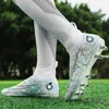Obuwie ochronne profesjonalne wysokie buty piłkarskie dla mężczyzn FG TF trening na trawie knagi buty piłkarskie dziecięce sportowe trampki antypoślizgowe 221203