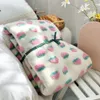 Coperta 3D Cherry Bambini Fragola Jacquard Lana Mista Dolce Ragazza Bambini Biancheria da letto per culla Kawaii Warm Ladies 221203