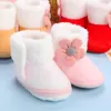 Primeiros caminhantes inverno bebê criança sapatos princesas fofas flor de fundo macia e veludo algodão infantil meias acessórios