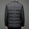 Business suit Men Winter Fake Two-Piece Warm blazer high-grade Stand-up Collar down Jacket male Noble and elegant Elite Coat High quality successful people