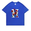 2023 Nya Designer T-shirts för män Streetwear tryck Rose bomull T-shirt Herr Dam Kortärmade Casual Toppar Sommarmärke Tshirt