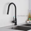 Kitchen Faucets Matte Black Pull Out Sink Single Handle 360 Degree Rotating Mixer Tap 221203