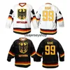 Maillot de hockey Personnalisez l'équipe d'Allemagne Deutschland Ice Men's Stitched White Black n'importe quel numéro et nom Jer