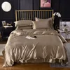 Постилочные наборы высококачественных районов Rayon Satin Peceet Set Set Queen End Solid Home Luxury King размер двойной одеял чехлы 221206