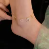 Anklets plażowe kostki bransoletki Regulowane łańcuch kostek biżuteria nastolatka wisiorek złota